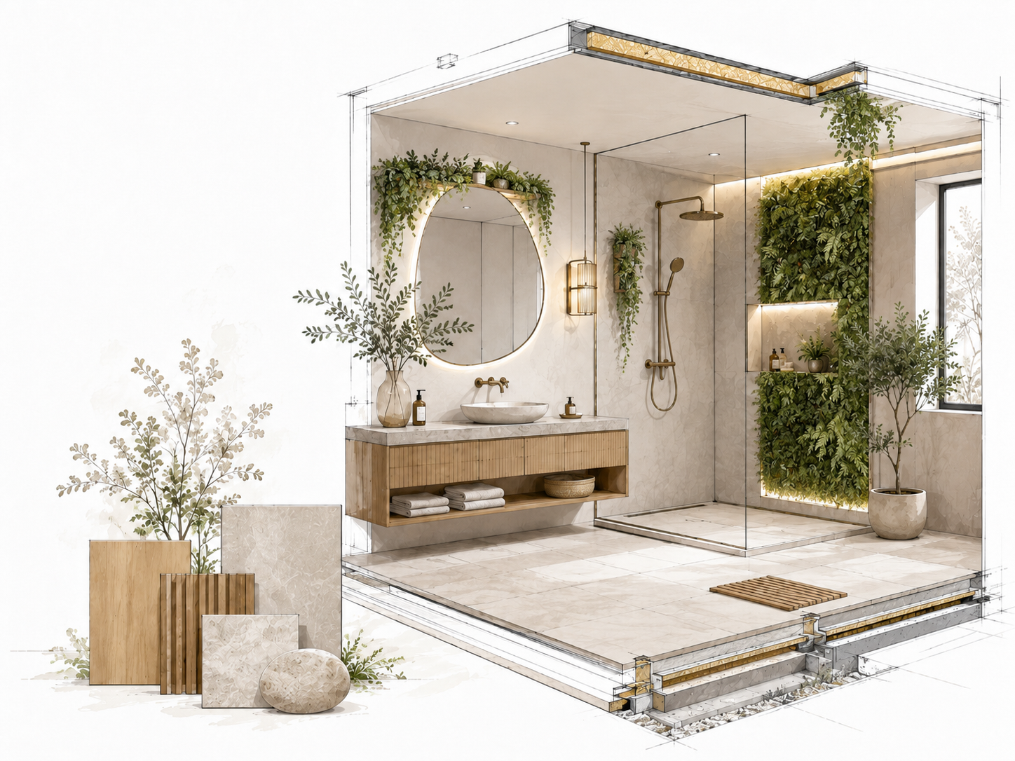 Illustration rénovation salle de bain