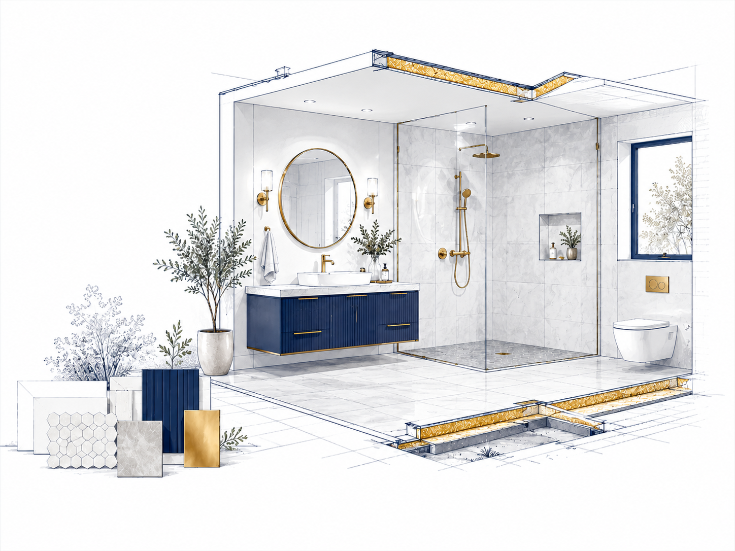 Illustration rénovation salle de bain